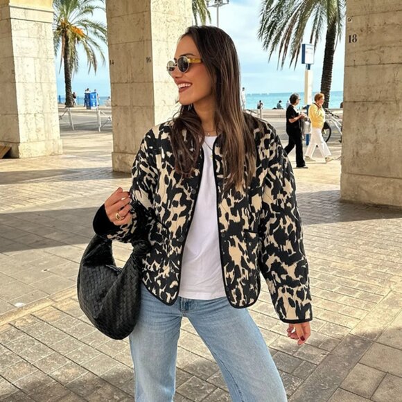 Zara quilted Printed Jacket - Picture 1 of 4